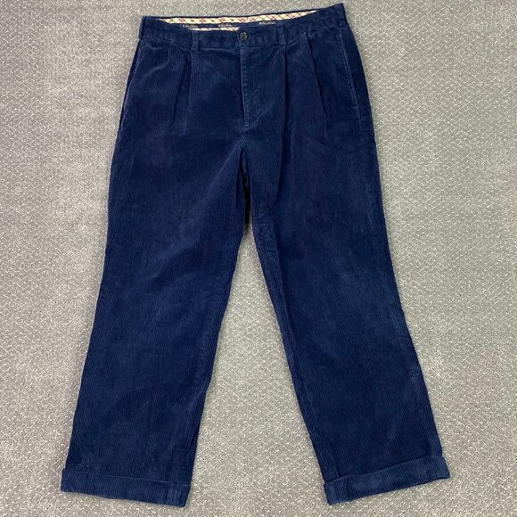Brooks Brothers Elliot Corduroy Pants Men's 36 x 30 Fit 35 x 28 Blue Wide Wale - Picture 1 of 14